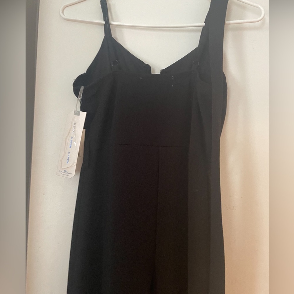 Almost Famous Bra Cup Cami Notch Neck Jumpsuit, Size: Small, Black - Picture 4 of 5